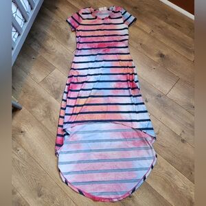 Size 16 Girls Striped High-low Dress